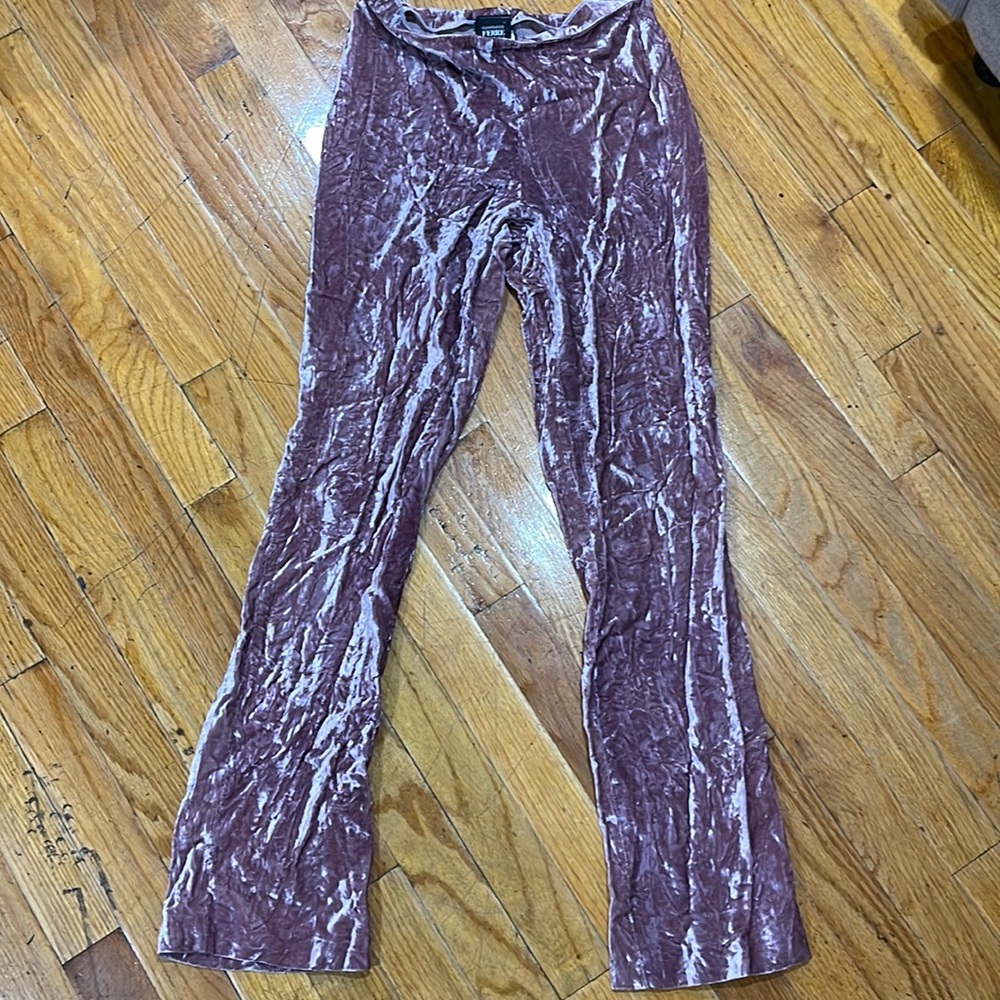 Made in Italy designer Gianfranco Ferre Pink Crushed Velvet Pants